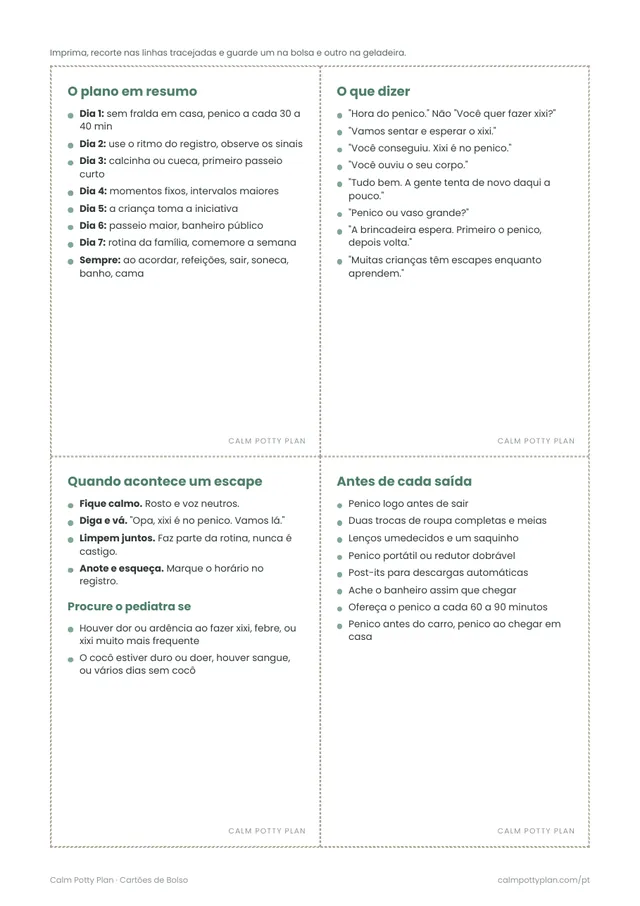 Cartões de bolso para imprimir